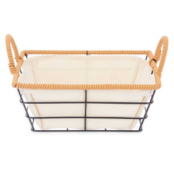 BASKET WITH METAL HANDLES SQUARED