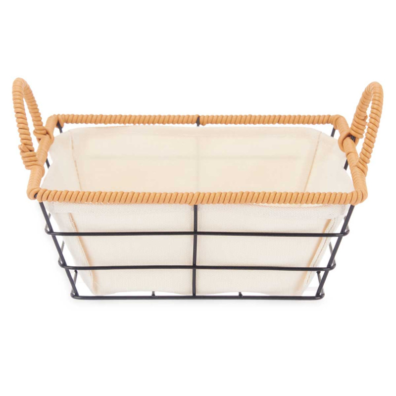 BASKET WITH METAL HANDLES SQUARED