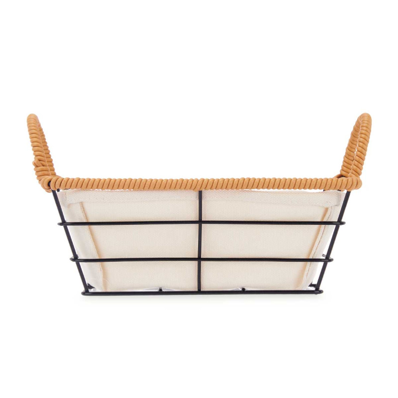 BASKET WITH METAL HANDLES SQUARED
