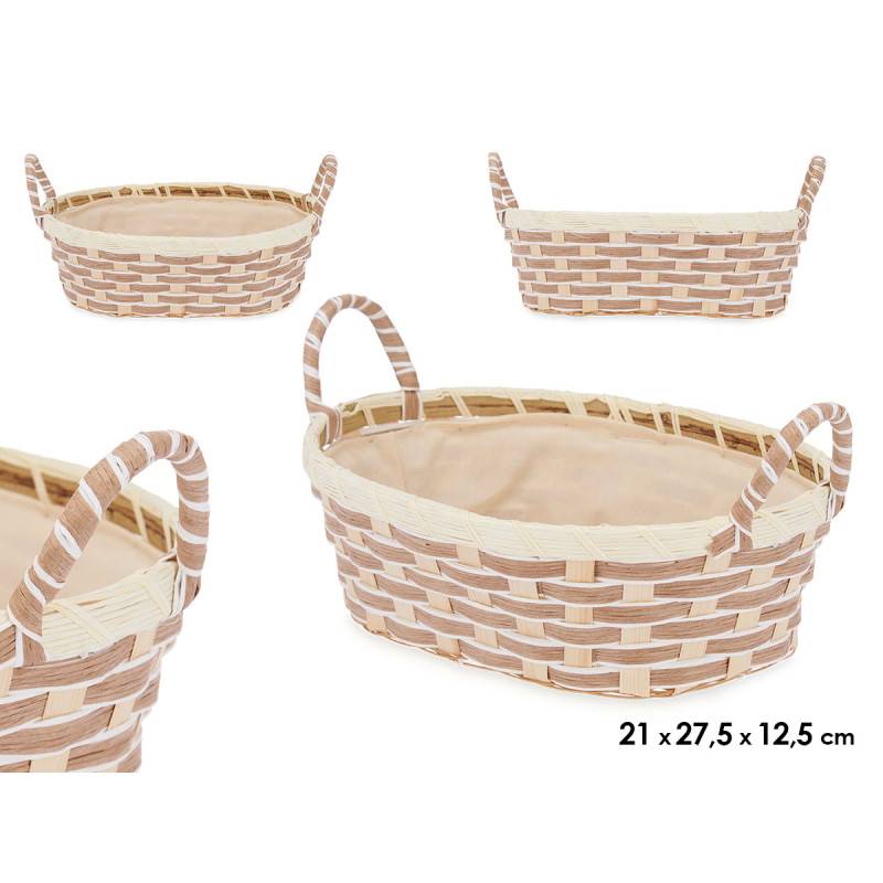 PANIER POIGNÉES TRESSÉ OVALE