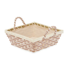 PANIER POIGNÉES TRESSÉ CARRE