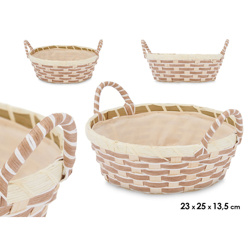 BASKET BRAIDED HANDLES ROUND