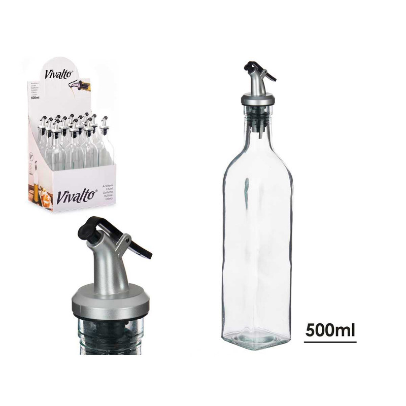 OLIERA IN VETRO CON TAPPO DOSATORE 500 ML