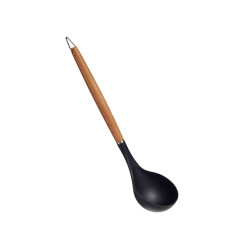 32,5CM NYLON HANDLE BEECH WOOD SPOON 