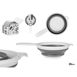 STRAINER WITH WHITE AND GREY HANDLE 20CM