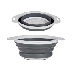 SCOLAPASTA ROTONDO BIANCO E GRIGIO 20CM