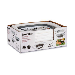 SCOLAPASTA REGOLABILE RETTAN BIANCO E GRIGIO