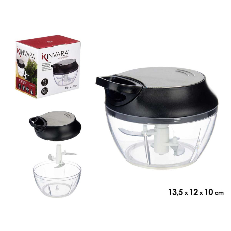 TRITURADOR MANUAL TAPA ACERO 3 CUCHILLAS