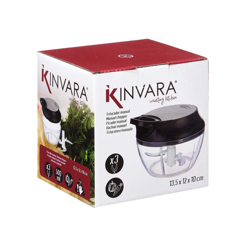 TRITURATORE MANUALE COPERCHIO IN ACCIAIO 3 LAME