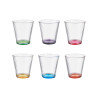 BICCHIERE VETRO RIGHE TRASP COLOR 310 ML