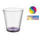 BICCHIERE VETRO RIGHE TRASP COLOR 310 ML