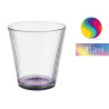 BICCHIERE VETRO RIGHE TRASP COLOR 310 ML