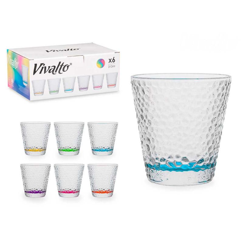 BICCHIERE VETRO LACRIMA TRASP COLOR 310 ML