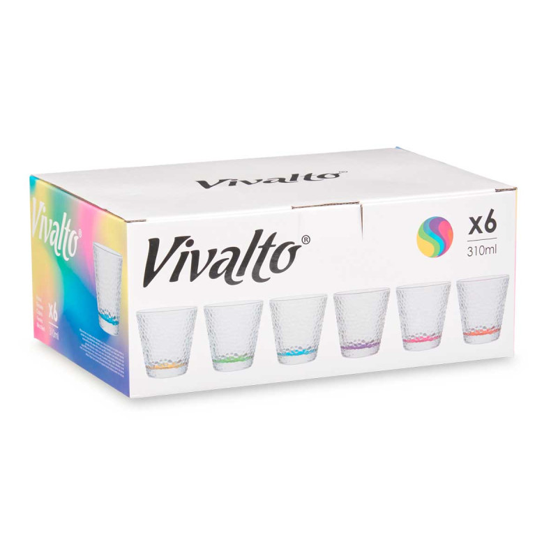 BICCHIERE VETRO LACRIMA TRASP COLOR 310 ML