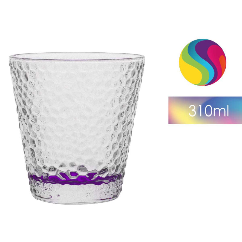BICCHIERE VETRO LACRIMA TRASP COLOR 310 ML