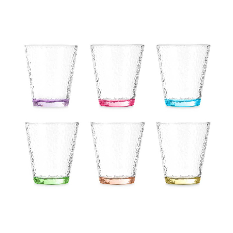 BICCHIERE VETRO LACRIMA TRASP COLOR 375 ML