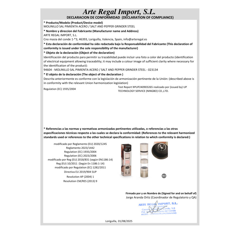 BROYEUR SEL-POIVRE  ACIER