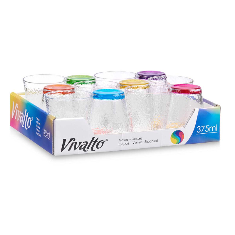 BICCHIERE VETRO LACRIMA TRASP COLOR 375 ML