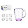 GLASS MUG BREAKFAST COLOR 310ML WITH HANDLE