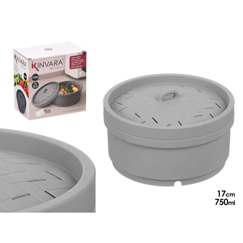 CUISEUR À VAPEUR EN SILICONE GRIS