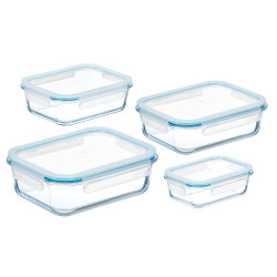 SET 4 BOÎTES BOROSILICATE RECTANGULAIRES