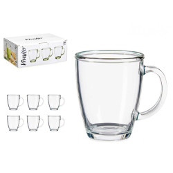 GLASS MUG BREAKFAST 370ML WITH HANDLE