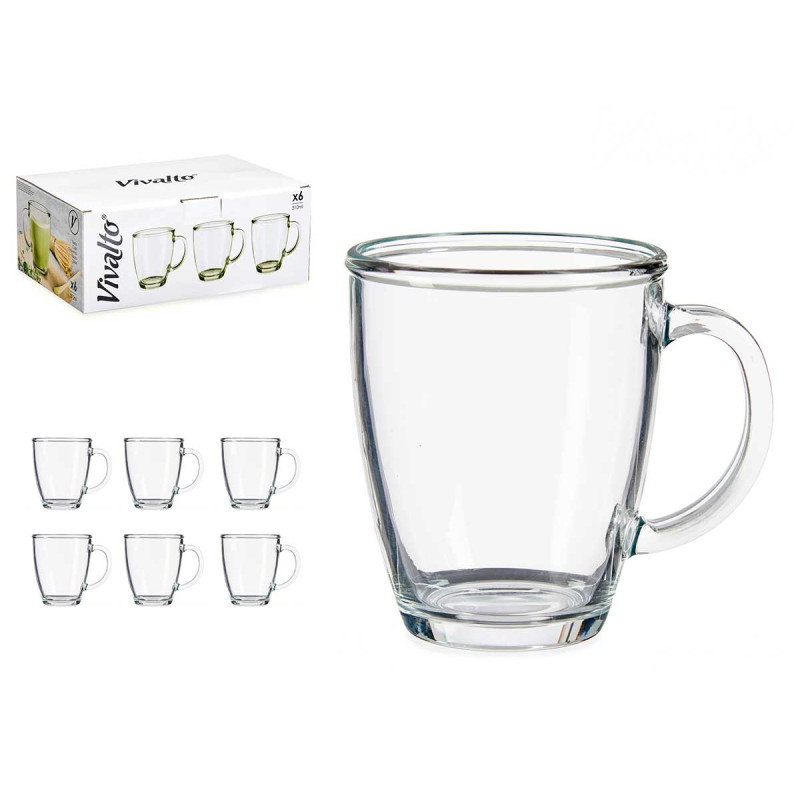 TASSE VERRE PETIT-DÉJEUNER POIGNÉE 370ML 
