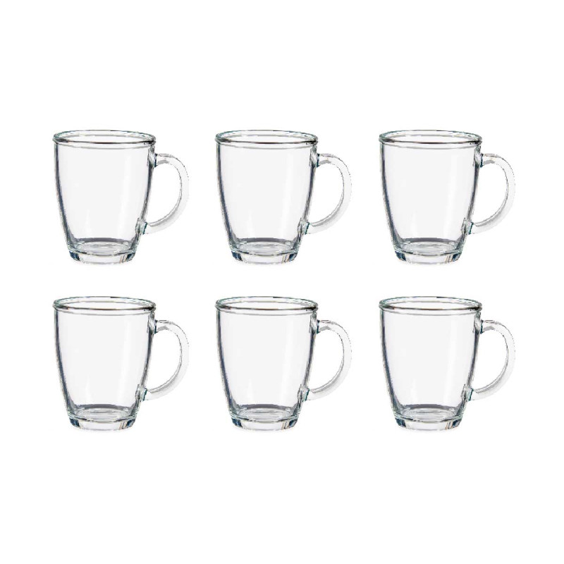 GLASS MUG BREAKFAST 370ML WITH HANDLE