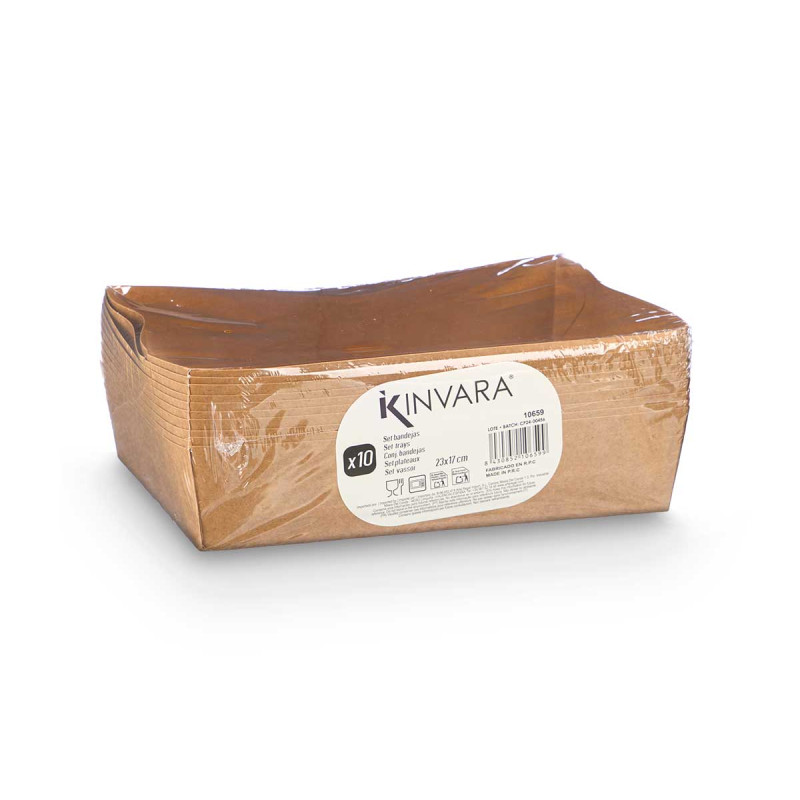 SET 10 BIG KRAFT SERVICE TRAYS