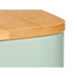 BARATTOLO QUADRATO TAPPO BAMBU PORTACAPSULE VERDE 