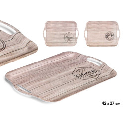 PLATEAU MÉLAMINE 42X27CM ASSORT 2 BISTRO