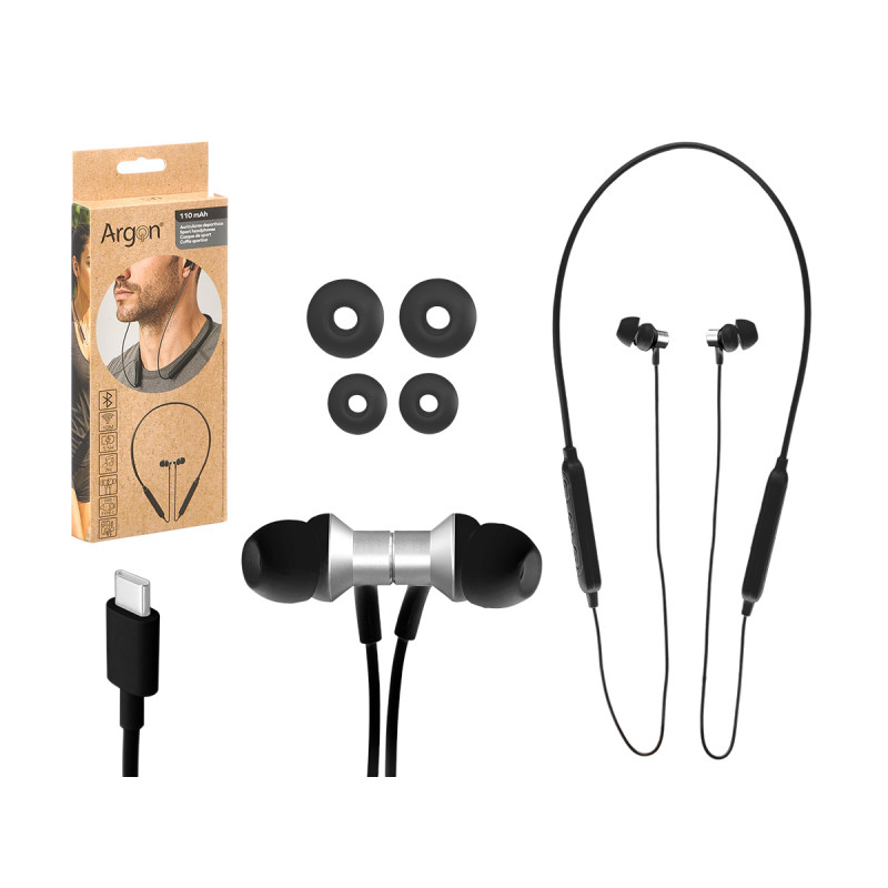 AURICULARES BLUETOOTH DEPORTIVOS NEGRO