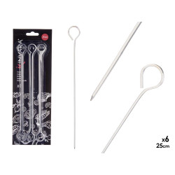 SET 6 BROCHETTES METAL 25CM