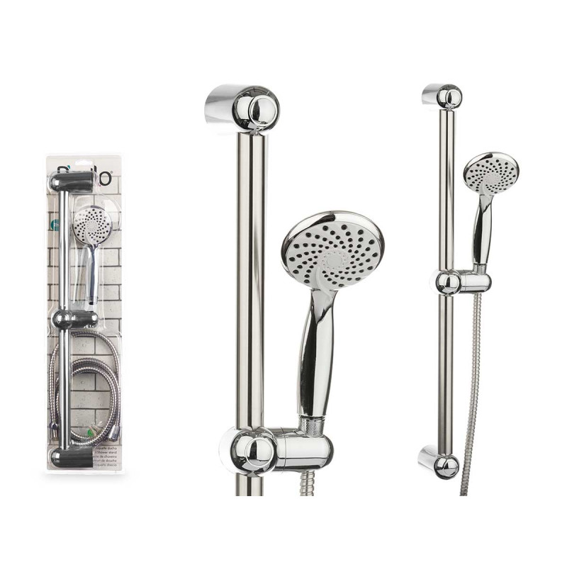 SOPORTE DUCHA GRANDE MANGUERA 2 M BASE BLANCA