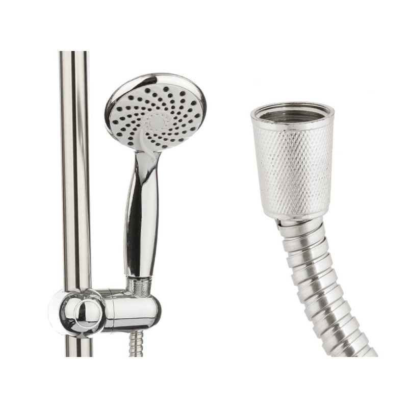 SOPORTE DUCHA GRANDE MANGUERA 2 M BASE BLANCA
