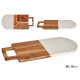 WOOD AND WHITE MARBLE CUTTING BOARD WITH HANDLE