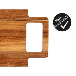 TAGLIERE IN LEGNO E MARMO BIANCO CON MANICO