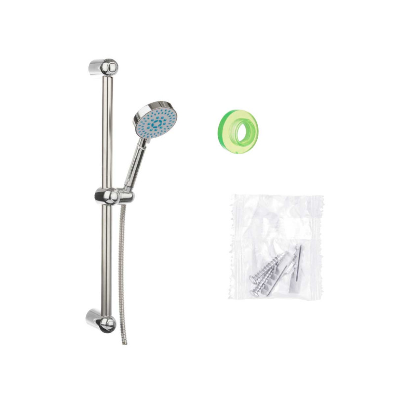 SOPORTE DUCHA GRANDE MANGUERA 2 M BASE GRIS