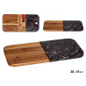 TABLA CORTAR MADERA Y MARMOL NEGRO 38CM