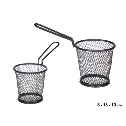 BLACK ROUND APPETIZER HOLDER W HANDLE