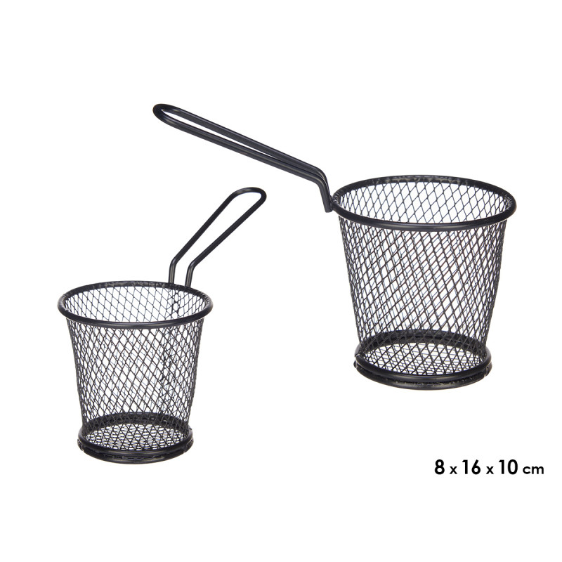 BLACK ROUND APPETIZER HOLDER W HANDLE