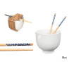 ASIAN PORCELAIN BOWL WHITE BAMBOO CHOPSTICK