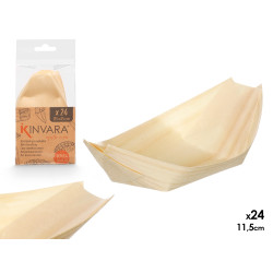 SET 24 VASSOI OVALI LEGNO MINI