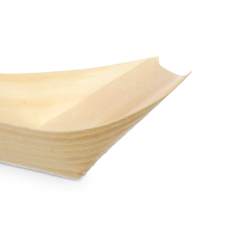 SET 24 WOODEN OVAL TRAYS MINI