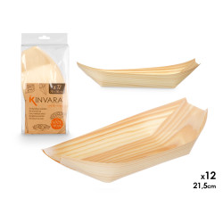 SET 12 VASSOI OVALI LEGNO MED