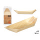 SET 12 WOODEN OVAL TRAYS LARGE