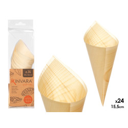 SET 24 PETIT CONES  BOIS