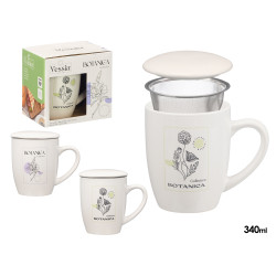 TAZZA PORCELLANA BOTANICA TAPPO FILTRO ASS2 340ML