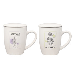 MUG PORCELAIN BOT COUVERCLE FILTRE ASSORT2 340ML