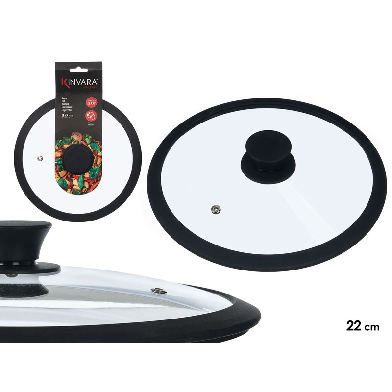 TAMPA DE SILICONE DE VIDRO COM 22 CM DE DIÂMETRO